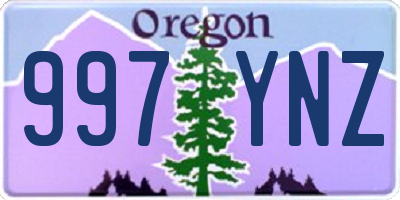 OR license plate 997YNZ