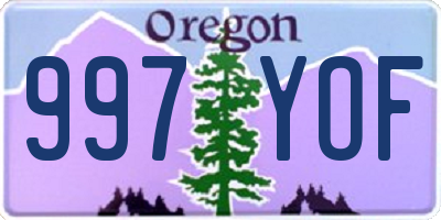 OR license plate 997YOF