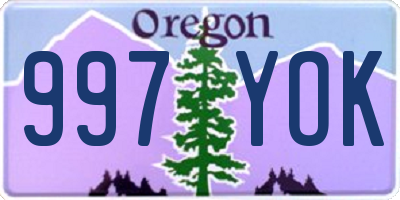 OR license plate 997YOK