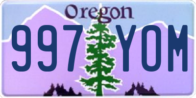 OR license plate 997YOM