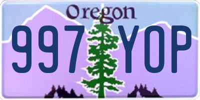 OR license plate 997YOP