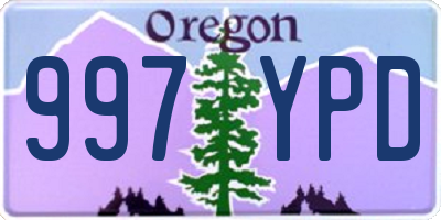 OR license plate 997YPD