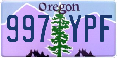 OR license plate 997YPF