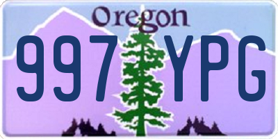 OR license plate 997YPG