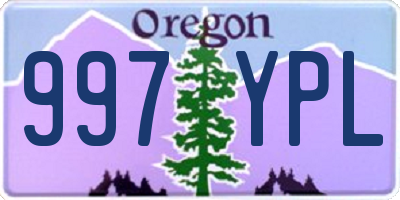 OR license plate 997YPL