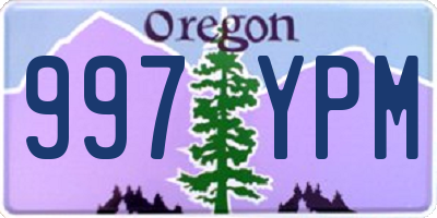 OR license plate 997YPM