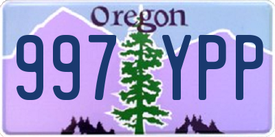 OR license plate 997YPP