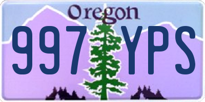 OR license plate 997YPS