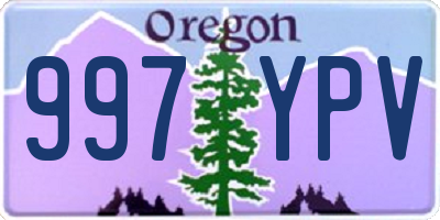 OR license plate 997YPV