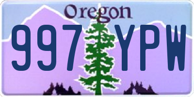 OR license plate 997YPW