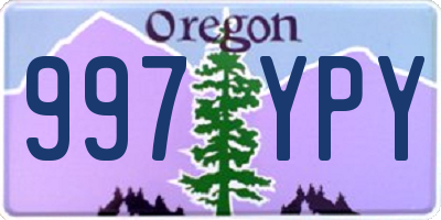OR license plate 997YPY