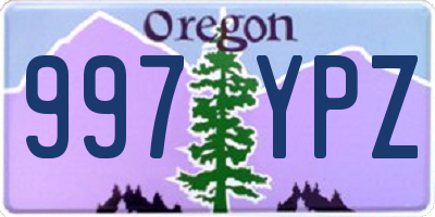 OR license plate 997YPZ