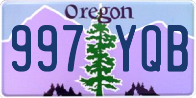 OR license plate 997YQB