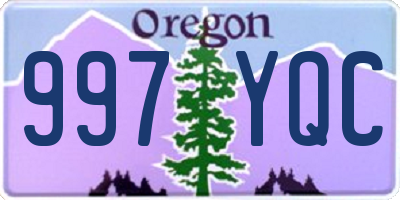 OR license plate 997YQC