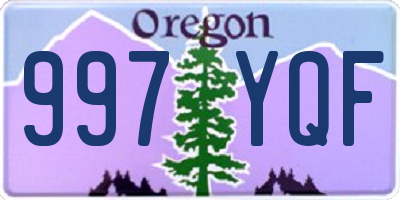 OR license plate 997YQF