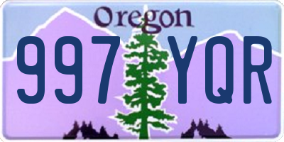 OR license plate 997YQR