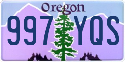 OR license plate 997YQS