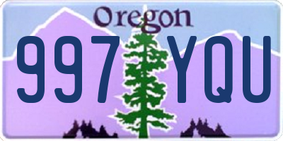 OR license plate 997YQU