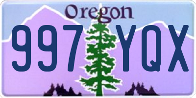 OR license plate 997YQX