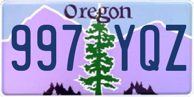 OR license plate 997YQZ