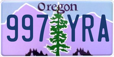 OR license plate 997YRA