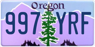 OR license plate 997YRF