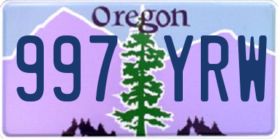 OR license plate 997YRW