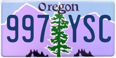 OR license plate 997YSC