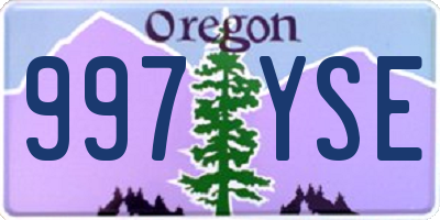 OR license plate 997YSE