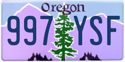 OR license plate 997YSF