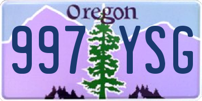 OR license plate 997YSG