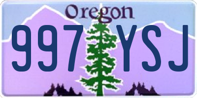 OR license plate 997YSJ