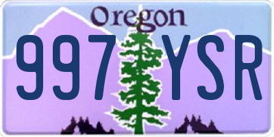 OR license plate 997YSR