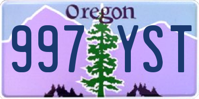 OR license plate 997YST