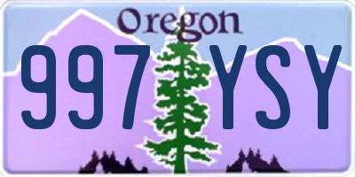 OR license plate 997YSY