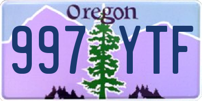 OR license plate 997YTF