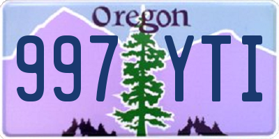 OR license plate 997YTI