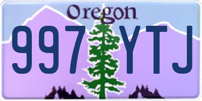 OR license plate 997YTJ