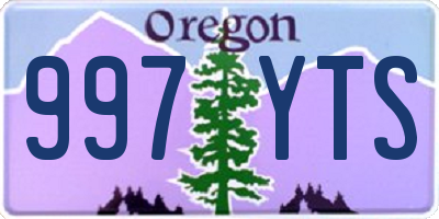 OR license plate 997YTS