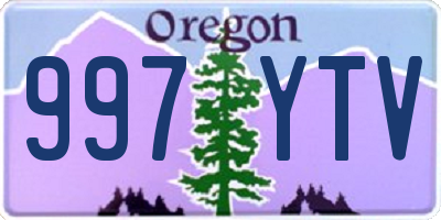 OR license plate 997YTV