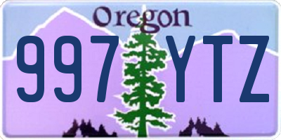 OR license plate 997YTZ