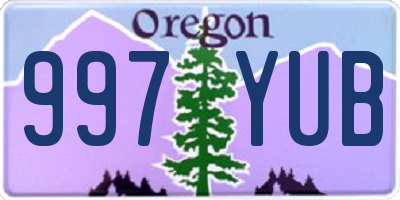 OR license plate 997YUB