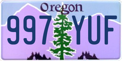 OR license plate 997YUF
