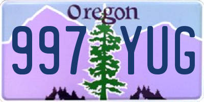 OR license plate 997YUG