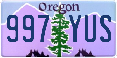 OR license plate 997YUS