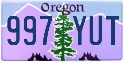 OR license plate 997YUT