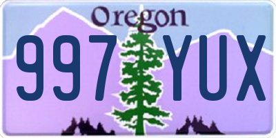 OR license plate 997YUX