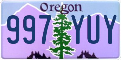 OR license plate 997YUY