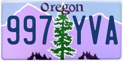 OR license plate 997YVA