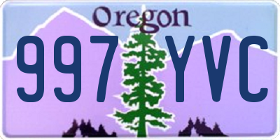 OR license plate 997YVC